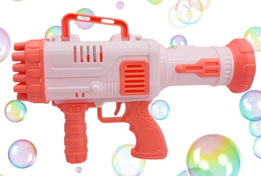 WYRZUTNIA BANIEK MASZYNA KARABIN światło BAZOOKA Pistolet na bańki RÓŻOWY