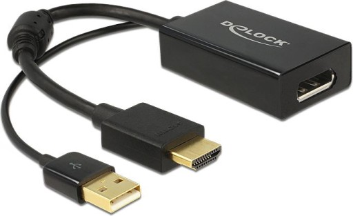 Adapter AV HDMI DisplayPort + USBA czarny (62667)