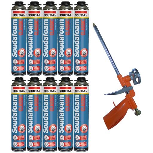10x Soudal piana pistoletowa niskoprężna +pistolet