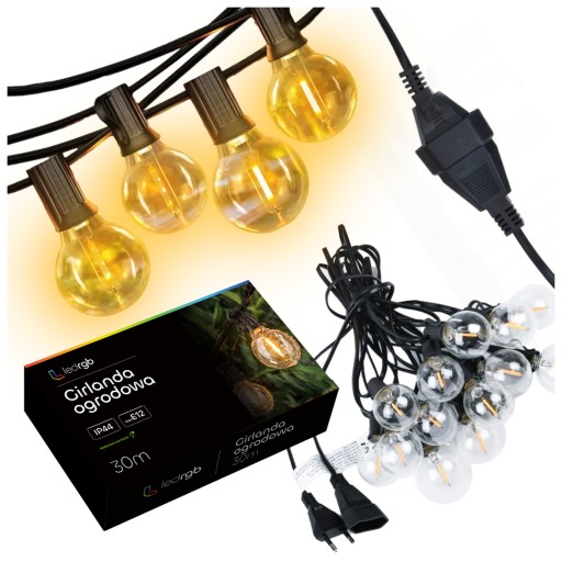 Girlanda świetlna 30m 100+4 żarówki ogrodowa Lampki LED łańcuch wodoszczeln