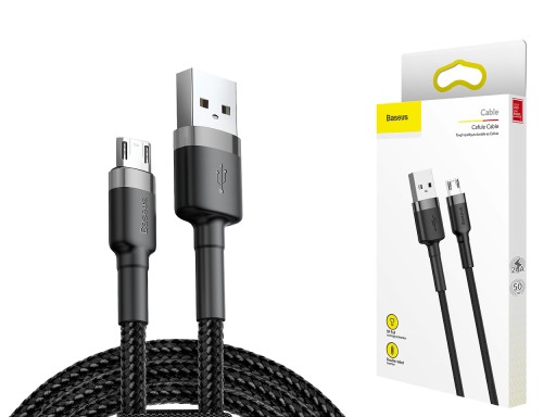 BASEUS KABEL QC 3.0 OPLOT MICRO USB DŁUGI 2A 3M