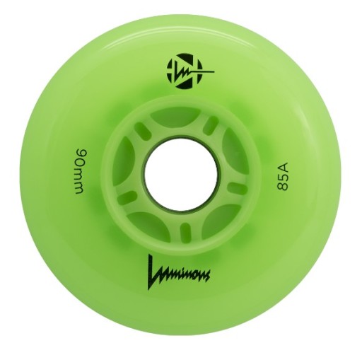 KOŁO ŚWIECĄCE DO ROLEK LUMINOUS GREEN APPLE GLOW 90MM FLUORESCENCYJNE