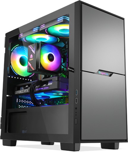 OBUDOWA USB 3.0 LOGO RGB SZKŁO NA ZAWIASIE GAMING +1x WENTYLATOR RGB
