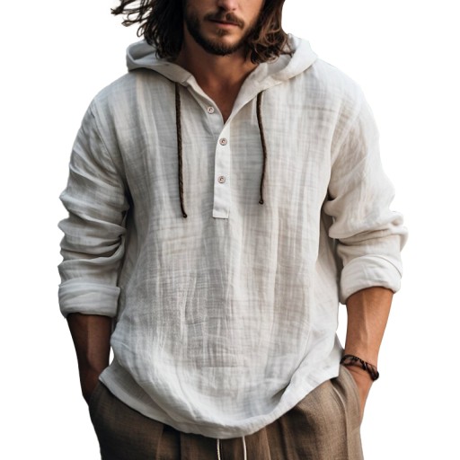 Męski Bluza z kapturem Cotton Linen Series Sweter