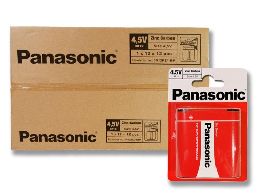 **Bateria R12 Panasonic - płaska do latarek 4,5V**
