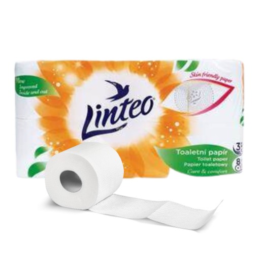 LINTEO PAPIER TOALETOWY 8szt BIALY 3 warstwy