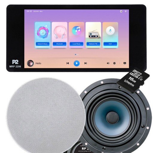 P2 AUDIO RADIO INTERNETOWE PODTYNKOWE Z BT + GŁOŚNIKI 2X 50W