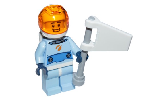 A1*LEGO SPACE FIGURKA KOSMONAUTA ASTRONAUTA ZDOBYWCA z FLAGĄ, NOWY
