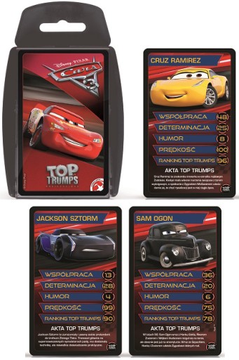 TOP TRUMPS CARS AUTA 3 GRA KARTY WOJNA BITWA