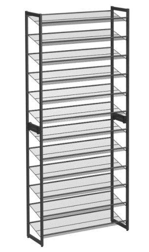 Regał stojący 92,5 x 223 x 30,7 cm STOJAK METALOWY Szafka na buty 12 półek