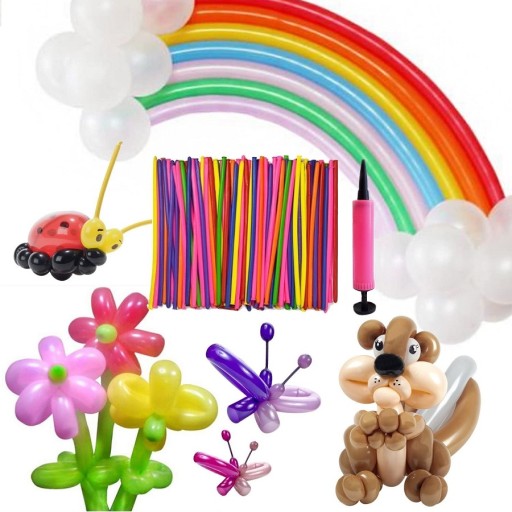 DŁUGIE BALONY DO MODELOWANIA 50szt + POMPKA