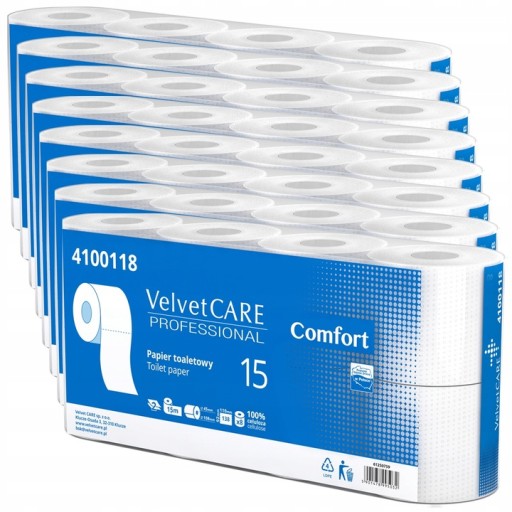 8 x VELVET CARE PAPIER TOALETOWY 64 rolki BIAŁY MIĘKKI COMFORT