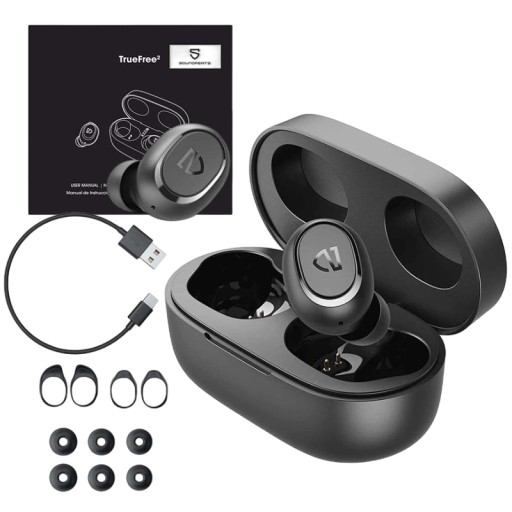 BEZPRZEWODOWE SŁUCHAWKI DOKANAŁOWE SOUNDPEATS TRUEFREE2 BLUETOOTH 5.2 USB-C