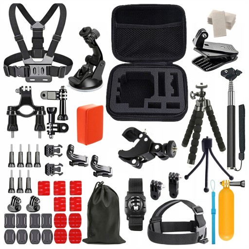 61w1 NAJWIĘKSZY Zestaw mocowań do kamer sportowych GoPro HERO 12 11 10 9 8