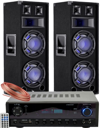 KOLUMNY ESTRADOWE 1600W LED KOŃCÓWKA FM BLUETOOTH