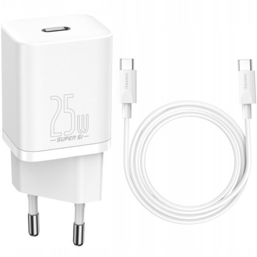 BASEUS SZYBKA ŁADOWARKA DO TELEFONU ZASILACZ USB-C TYP-C 25W PD + KABEL