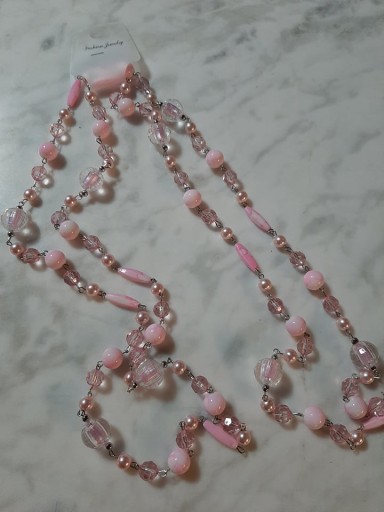 RÓŻOWE KORALE FASHION JEWELRY