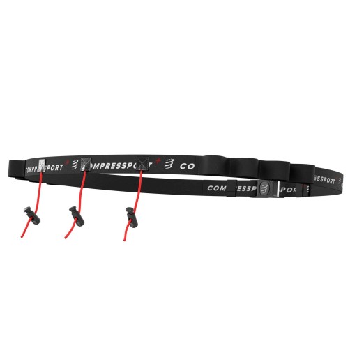 Pasek na numer startowy Compressport czarny