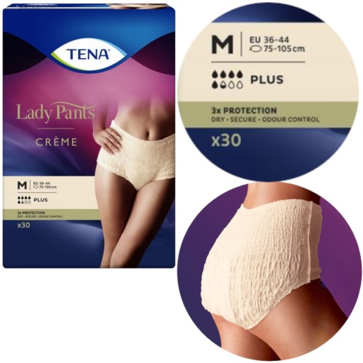 MAJTKI CHŁONNE TENA LADY PANTS PLUS CREME 30szt M