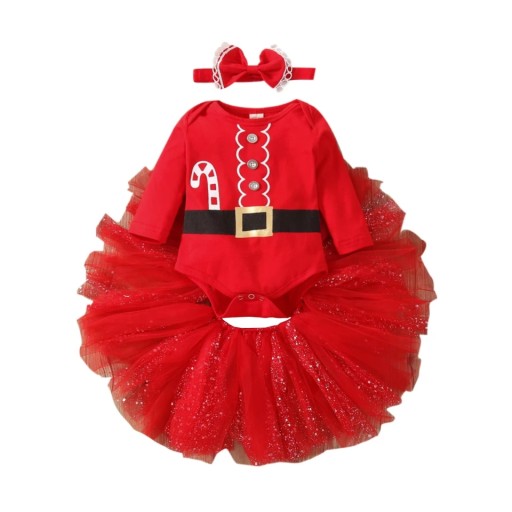 Komplet świąteczny body tutu 4cz MIKOŁAJ 74 80 86