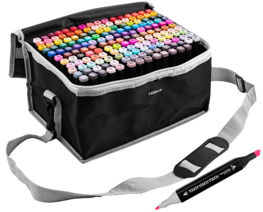 MARKERY ALKOHOLOWE TOUCH ZESTAW 168 SZTUK + TORBA