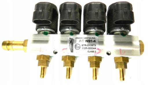LISTWA WTRYSKOWA gazu LPG STAG AC W01 4CYL srebrna wtryski GWARANCJA 60 DNI