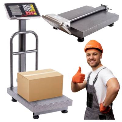 WAGA MAGAZYNOWA 300KG ELEKTRONICZNA SKLEPOWA PLATFORMOWA 50x40 OPARCIE
