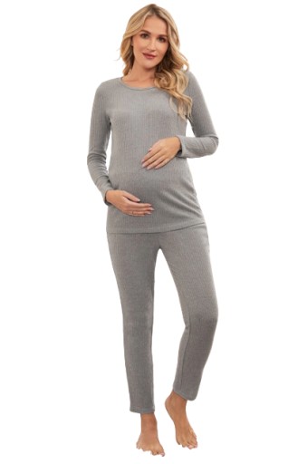 SHEIN PIŻAMA CIĄŻOWA SZARA GŁADKA BASIC S VUE