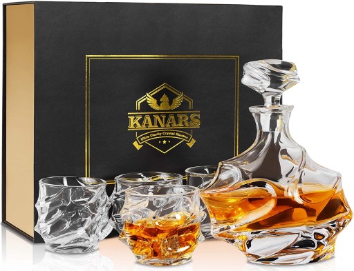 KANARS 1, 5-cz zestaw do whisky 4 szklanki karafka