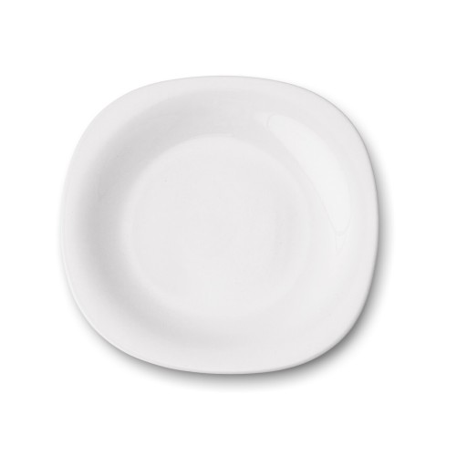 Kwadratowy talerz Ines 25 cm – talerz obiadowy ze szkła opalowego