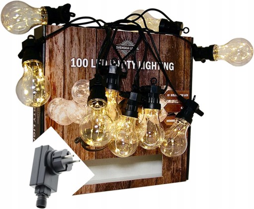 LAMPKI OGRODOWE ŻARÓWKI ŁAŃCUCH LED GIRLANDA 230V