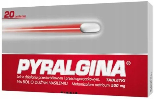 Pyralgina 500mg lek przeciwbólowy gorączka 20 tab