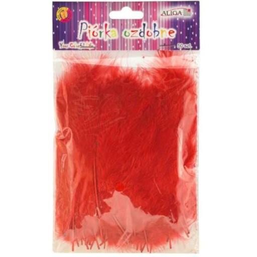 PIÓRKA dekoracyjne OZDOBNE CZERWONE12 cm x50