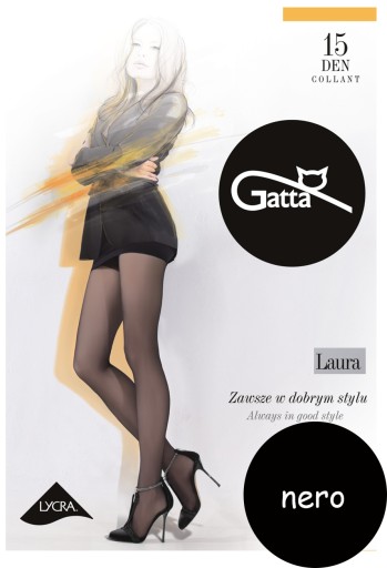 GATTA rajstopy LAURA 15 den LYCRA nero # 5 XL