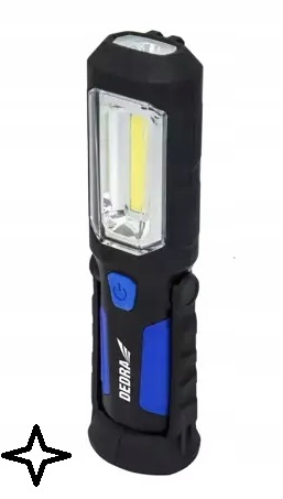 DEDRA Latarka akumulatorowa 3W COB LED USB na 230 V 12 V L1022