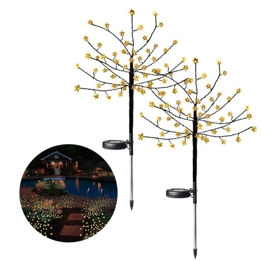 2 sztuk Solar wodoodporna zewnętrzna lampka LED mniszka lekarskiego gałąź d