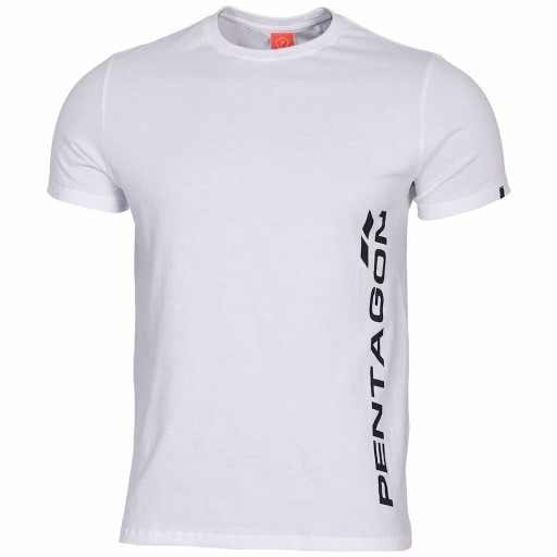 Koszulka T-shirt Bawełniana Sportowa Męska Pentagon Vertical White XL