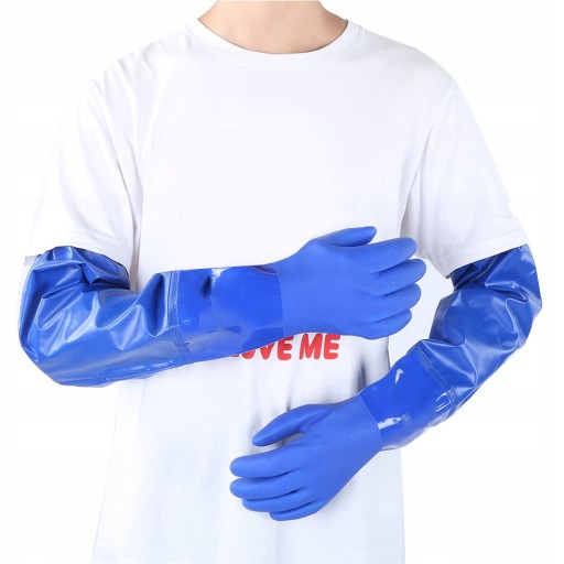 RĘKAWICE ROBOCZE GUMOWE CHEMICZNE PVC 62CM