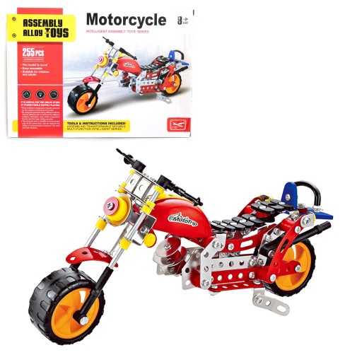 Konstrukcyjne klocki metalowe motocykl Chopper