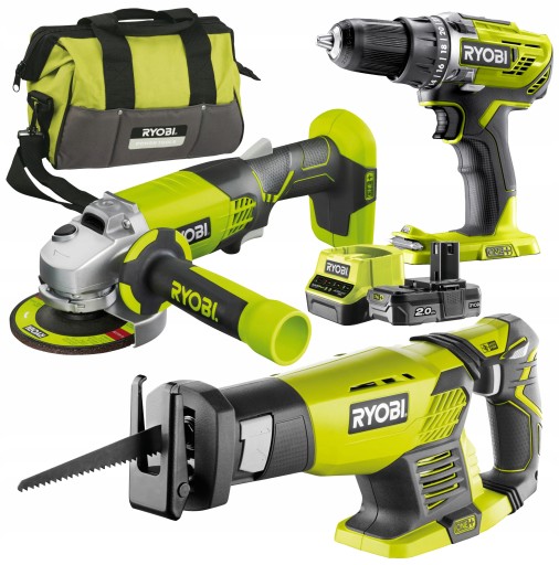 RYOBI SZLIFIERA WKRĘTARKA PIŁA SZABLASTA + 2Ah