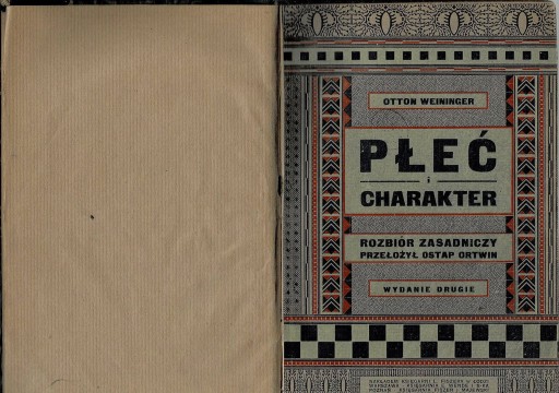Płeć i charakter Rozbiór zasadniczy Otton Weininger 1921