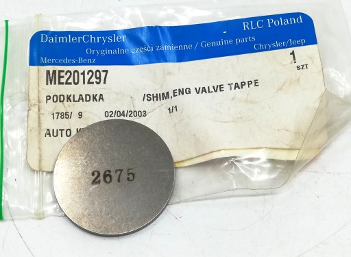 PODKŁADKa REGULACJI ZAWORÓW 2675 MITSUBISHI PAJERO FUSO ME2011297 OE!