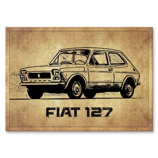 BLACHA METAL OBRAZ DUŻY PREZENT FIAT 127 AUTO