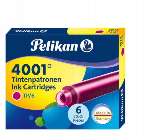 PELIKAN NABOJE ATRAMENTOWE KRÓTKIE RÓŻOWY ATRAMENT