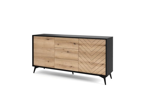 Komoda Diamond Sands KSZ154 dąb evoke / czarny mat