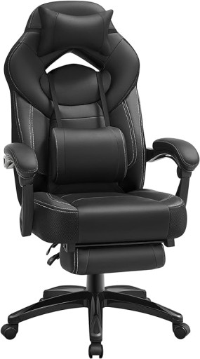 Fotel gamingowy Songmics OBG073B05 ekoskóra czarny