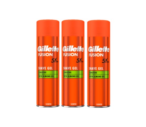 Gillette Fusion5 Żel do golenia 3 sztuki