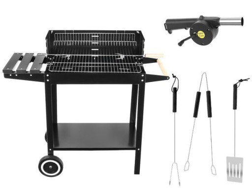 GRILL OGRODOWY WĘGLOWY Z ROŻNEM