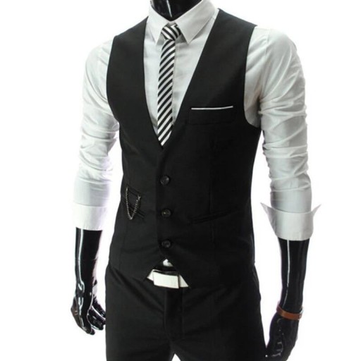 KLASYCZNA ELEGANCKA KAMIZELKA MĘSKA MODNA SLIM FIT, XXL