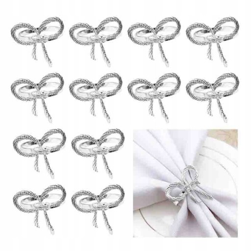 OBRĄCZKI NA SERWETKI PIERŚCIENIE BOWKNOT 12szt